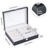 ProCase Sunglasses Case 18 Eyeglass and Jewelry Storage Box with Glass Black [Holds Sunglasses], 3-Tier Lid,