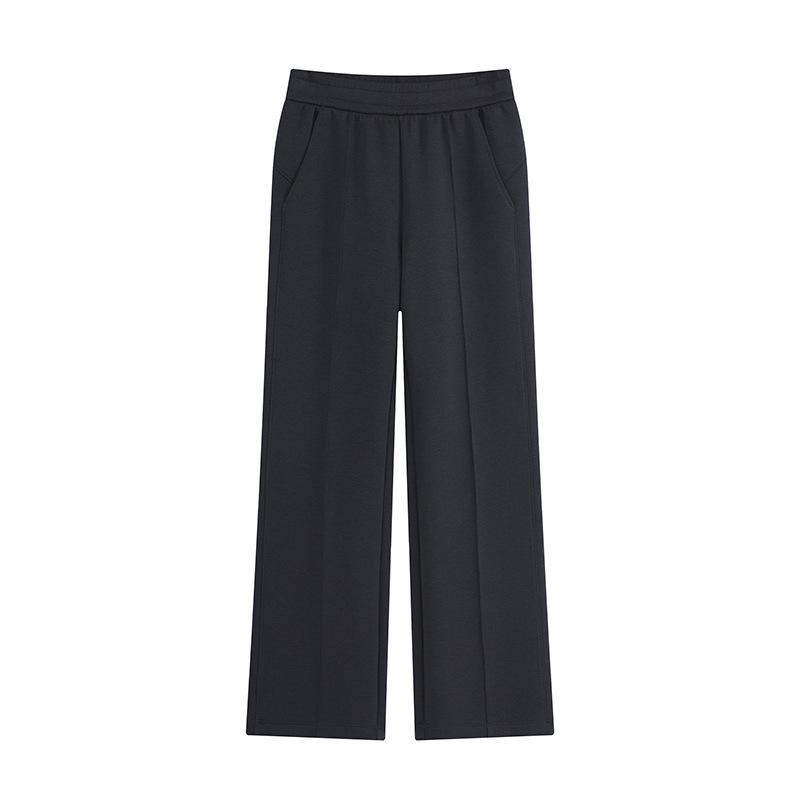 

2025 Осень и Зима Похудение Брюки с высокой талией Прямые ноги Драпировка - Повседневная и Свободная посадка Large темно-серого