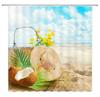 3D Shower Curtain Sunny Beach Seaside Landscape Printed Bathroom Curtain Waterproof Fabric With Hooks Home Decorate Bath Screen
