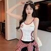 Sommer Colorblock Patchwork Camisole Tanktop mit Brustpolstern - Schlankes Bodycon Einteiler für Damen