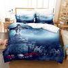 Conjunto de cama tamanho Queen com estampa de Jesus, série budista. Inclui: [Lista de roupas de cama]. (Capa de edredom + fronhas)Meninos e meninas adolescentes