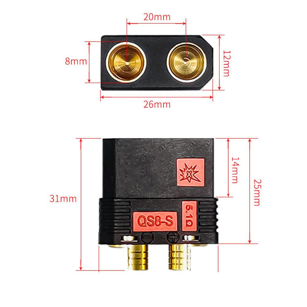 1/2pcs QS8-S Male/Female Socket Battery Anti-static Connector For Power Tools DIY Equipment Replacement Parts