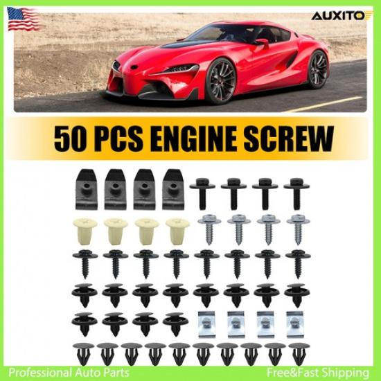 Splash 50pc Shield Engine Screw Bumper Fender Clips Rivet for Fastener Toyota