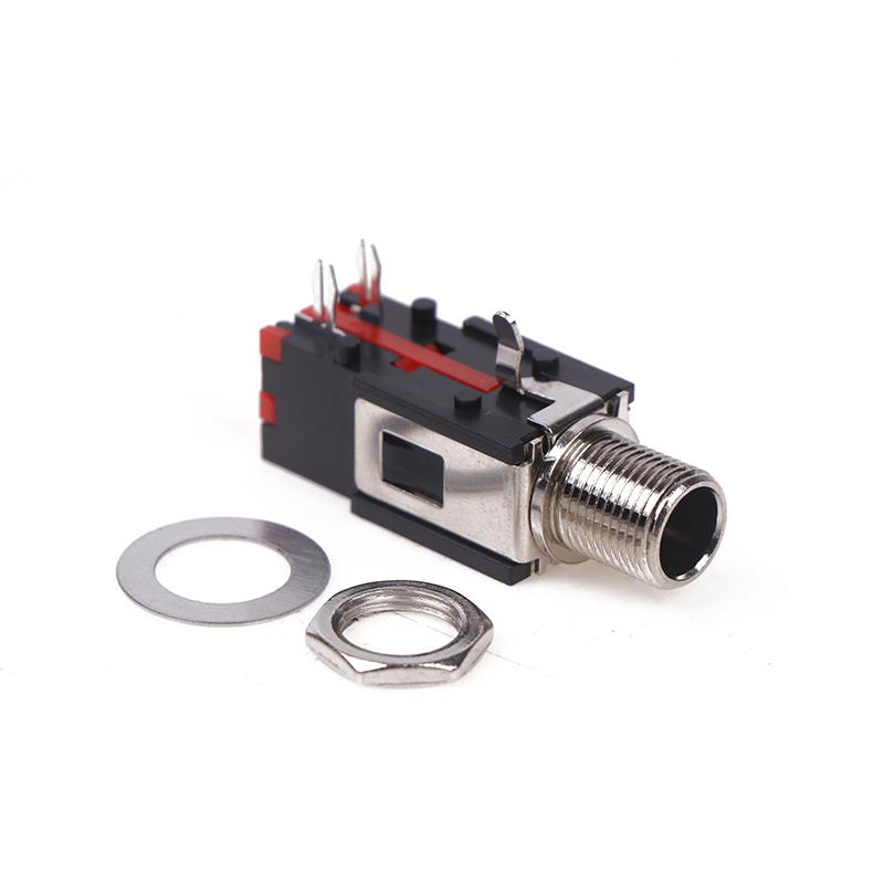 5PCS PCB Mount 6 Pin Input Output Jack Dual Channel Female 6.35mm Jack Stereo 1/4 Inch Guitar Pedal Input Jack Socket B Dual channel