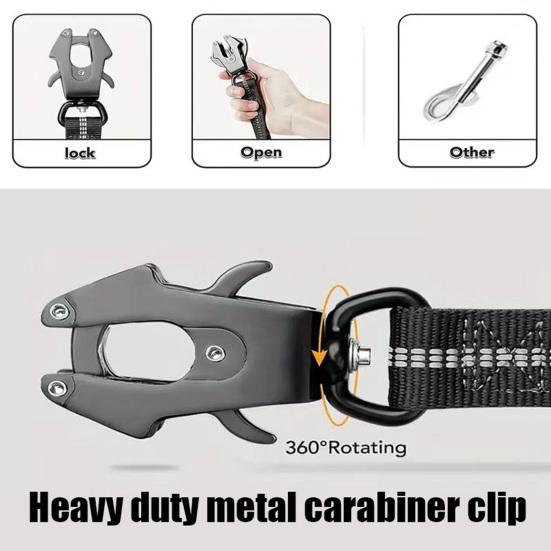 Heavy Duty Tactical Bungee Dog Leash Reflective No Pull Lead Rope