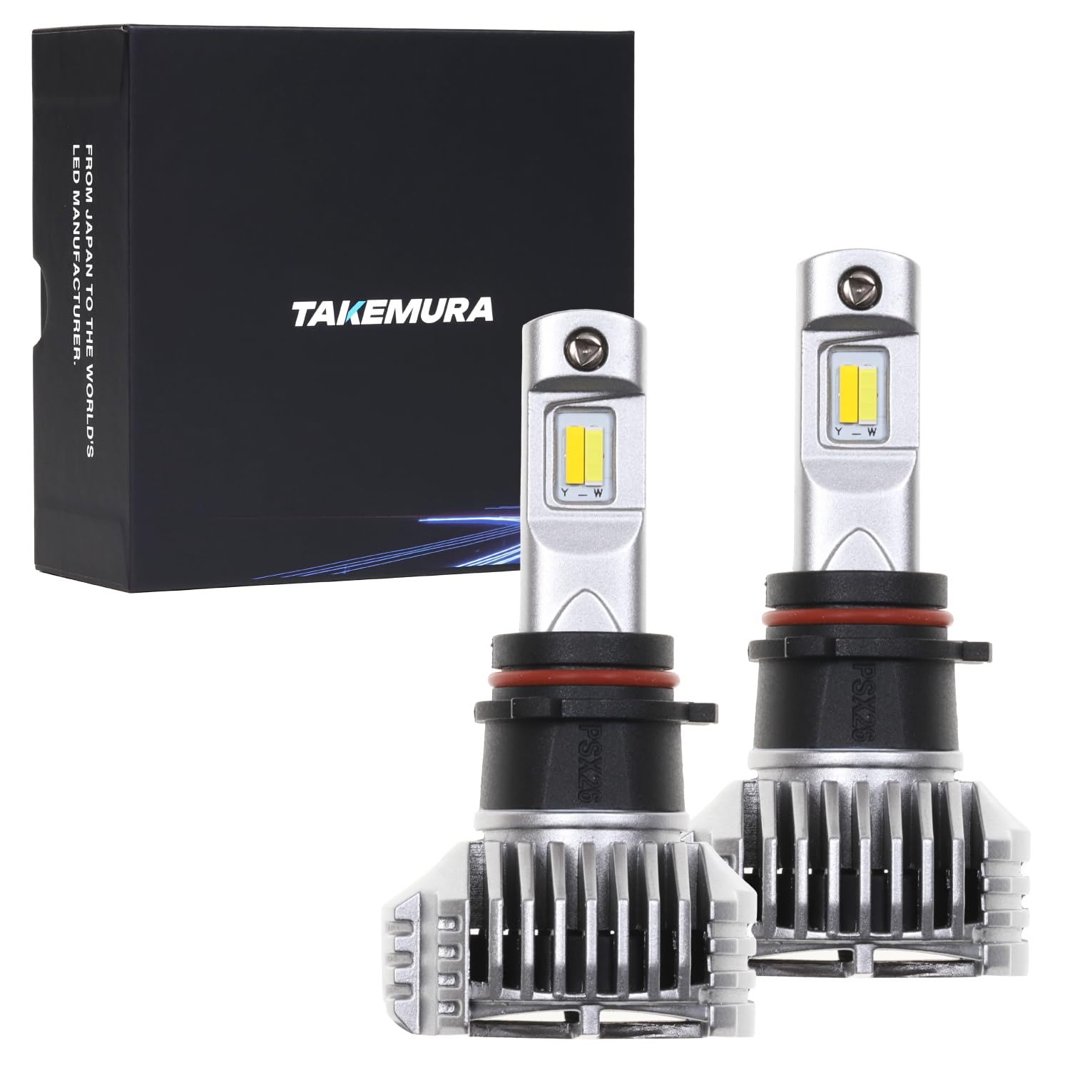 

PSX26W LED Fog Lights for Toyota Vehicle Inspection Left and Right Set Takenous_Plus Hiace, Two-Color Switching, Yellow/White, 6,500lm, Compliant,