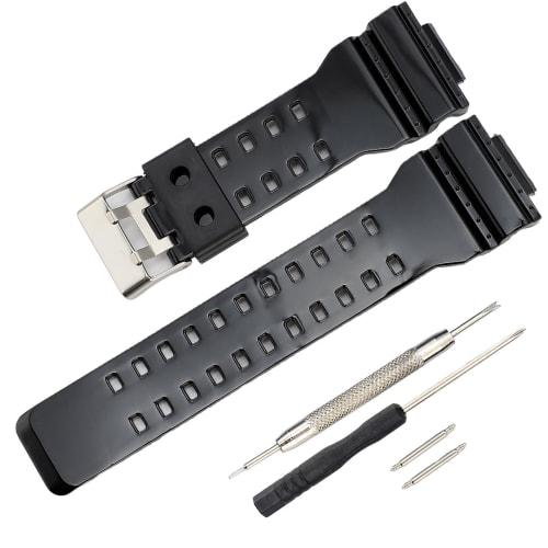 

Сменный ремешок для часов G-Shock для Casio G-Shock GLS-8900/GW-8900/GA-110/GA-100C/GA-120/GD-110/GLS-100 (Ярко черный)