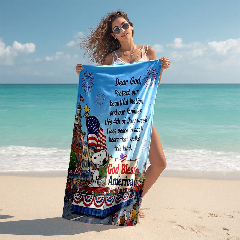 1pc Snoopy Float July Th Parade Microfiber Beach Towels Quick Dry Towel Sand Beach Towels Pool for Travel Swim Pool. S072101173