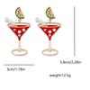 Amazon Cross-border E-commerce New Multi-color Goblet with Diamonds, Light Luxury and Versatile Earrings, Yiwu Jewelry Women
