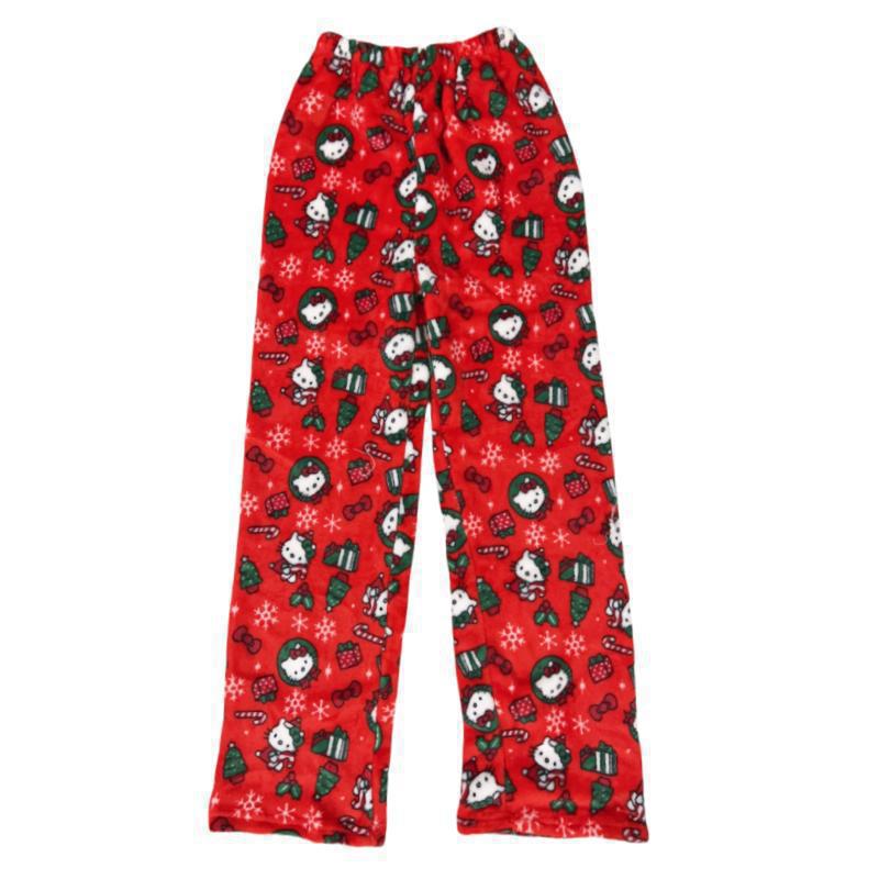 Pantaloni de Pijama HelloKitty pentru Femei Pantaloni de Casă din Fleece cu Desene Animate pentru Halloween Călduroși Căptușiți cu Fleece Toamnă Iarnă