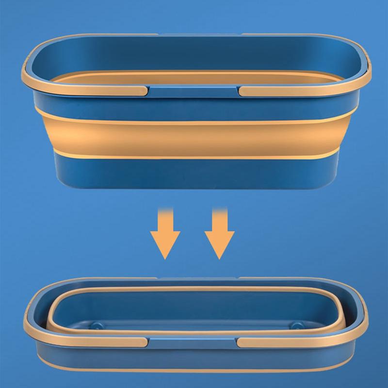 Faltbarer Eimer Tragbarer Falteimer Autowaschbecken Silikon-Wascheimer Camping Home Faltbarer Reinigungsmopp-Eimer