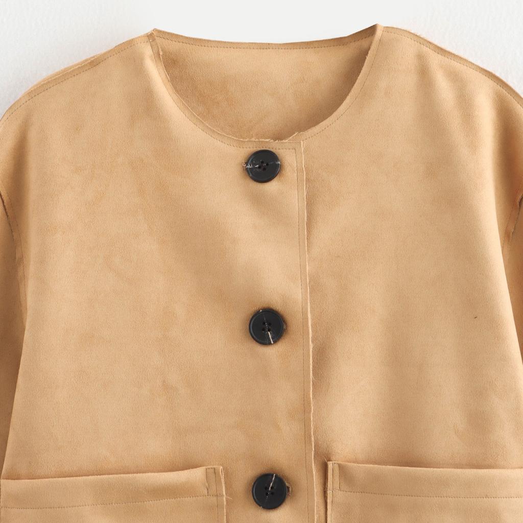 European and American style, new women's clothing, fashionable, casual, fashionable, classic, suede + coat