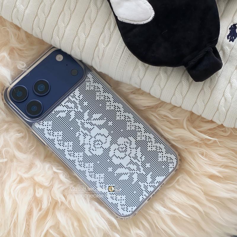 Korean Ins Ancient Art Retro Lace Rose Exquisite Phone Case For IPhone 17 16 15 14 13 12 11 Pro XR XS X Max 8 7 Plus MINI Cover