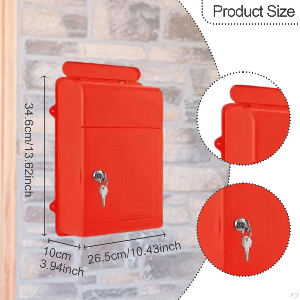 Lockable Wall Mailbox for Collecting Letters And Newspapers Outside The Home