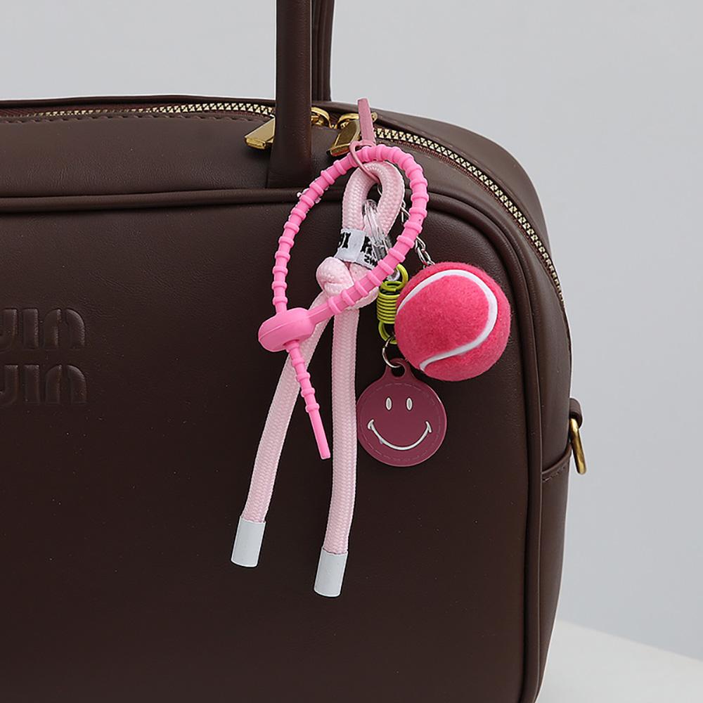 MIU styl tenisový klíčenka kreativita barevný smajlík přívěsek na tašku nylonové lanko šik klíčenka na klíče od auta doplňky dárek A137
