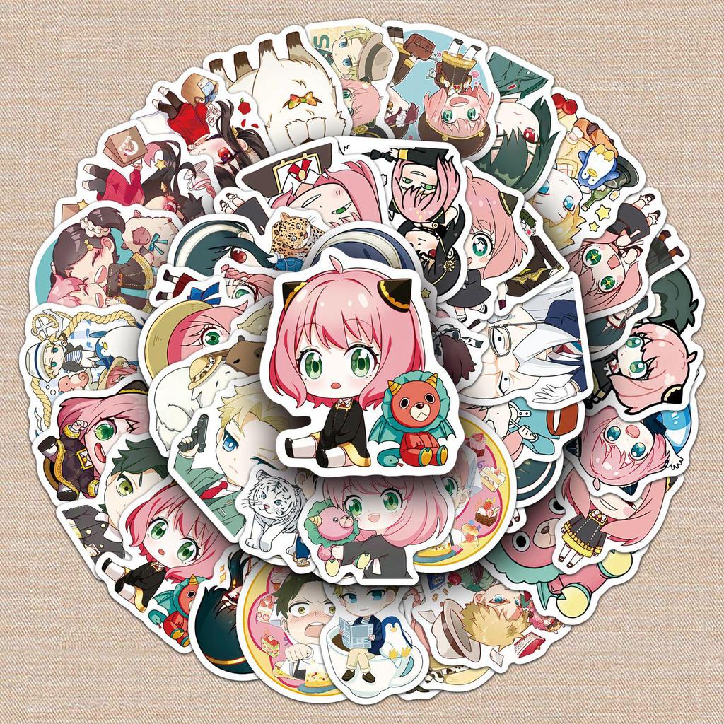 50-Piece Spy X Family Anime Stickers Set: Anya, Waterproof, Perfect for Thermos Cups & Tablets