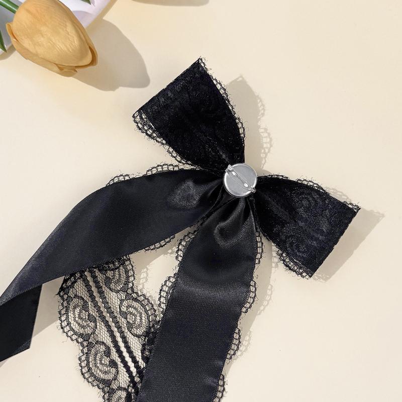 Fashion Black Bowknot Brooches Women Shirt Collar Pins Wedding Party Necktie Jewelry Accessories