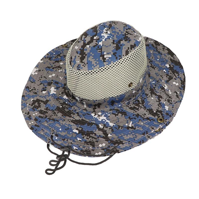 Breathable Wide Brim Hat Outdoor Upf 50+ Sun Protection Mesh Safari Cap For Travel Fishing