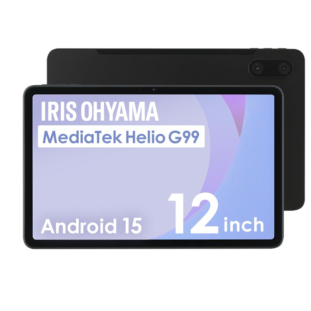 

Iris Ohyama Android 15 128GB with Screen Helio G99 Bluetooth Black TM12E2W74-AZ1B 12-inch Tablet, RAM, Protector, DPU, 8-Core Processor, Enabled, чорний