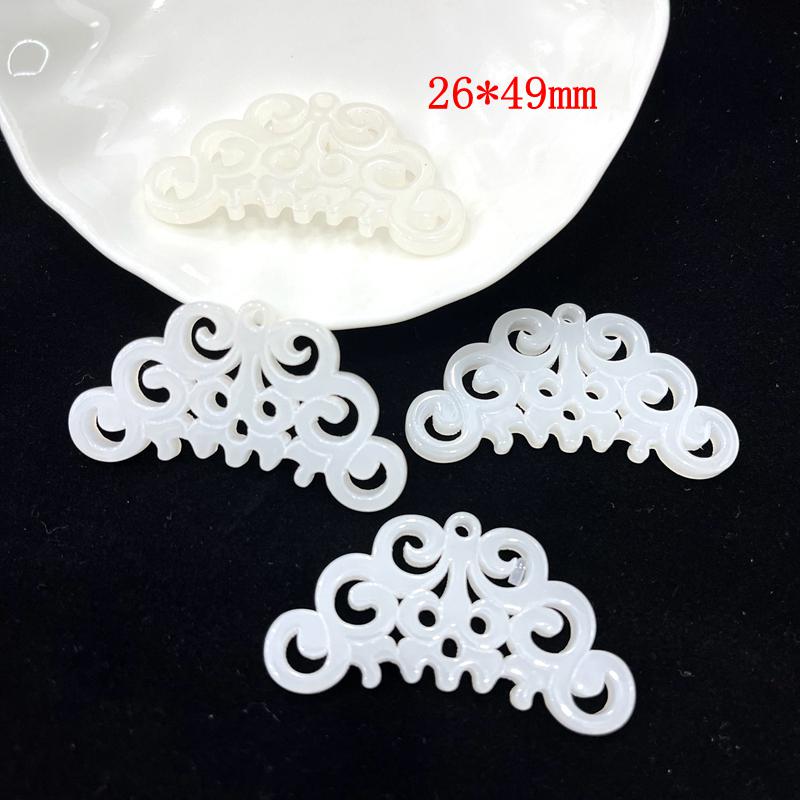 Qin Han Style Phoenix Pattern Imitation Jade Pendant - High Quality Hollow Plastic Material for DIY Headdress