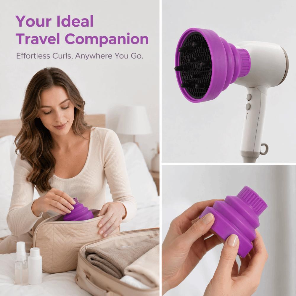 Silicone Material Hair Dryer Diffuser Portable Folding Blow Dryer Diffuser  For Curly Hair