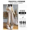 Knitted Fleece Wide-leg Pants Gray Glutinous Rice Pants Women's Pants Drape High Waist Mopping Trousers Slim Straight Casual Pants