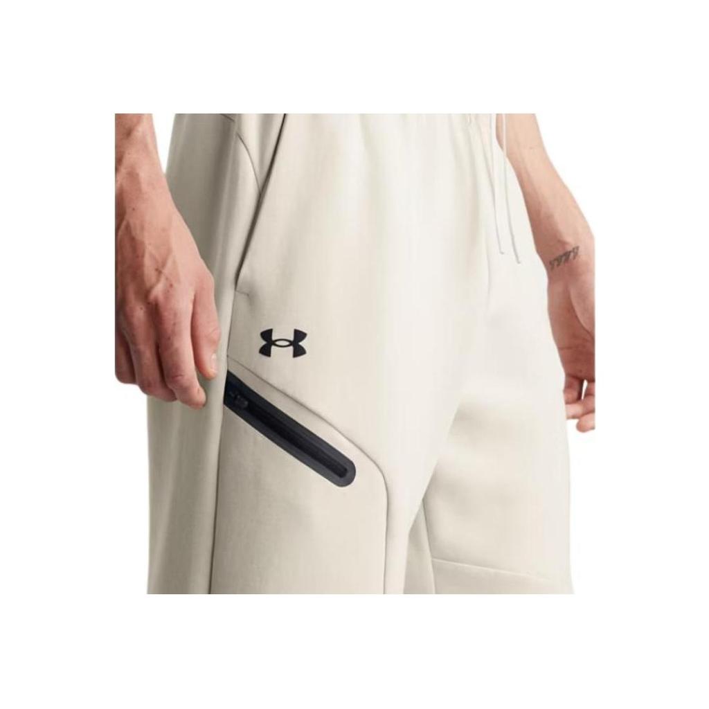 Under Armour Řada Unstoppable Freedom Rychleschnoucí Pohodlné Prodyšné Pletené sportovní kalhoty Pánské kalhoty Béžová 1387778-110