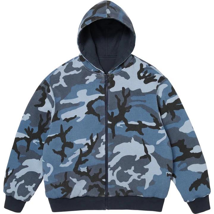 Supreme Reversible Work Zip Up Hooded Sweatshirt Navy