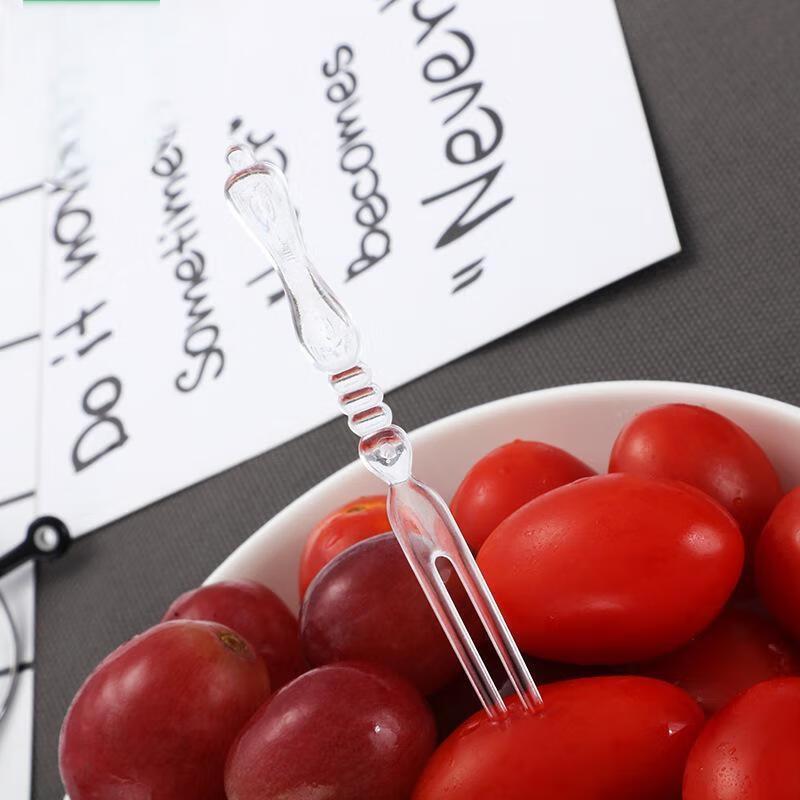 JingJingRS Disposable Plastic Fruit Forks & Dessert Spoons