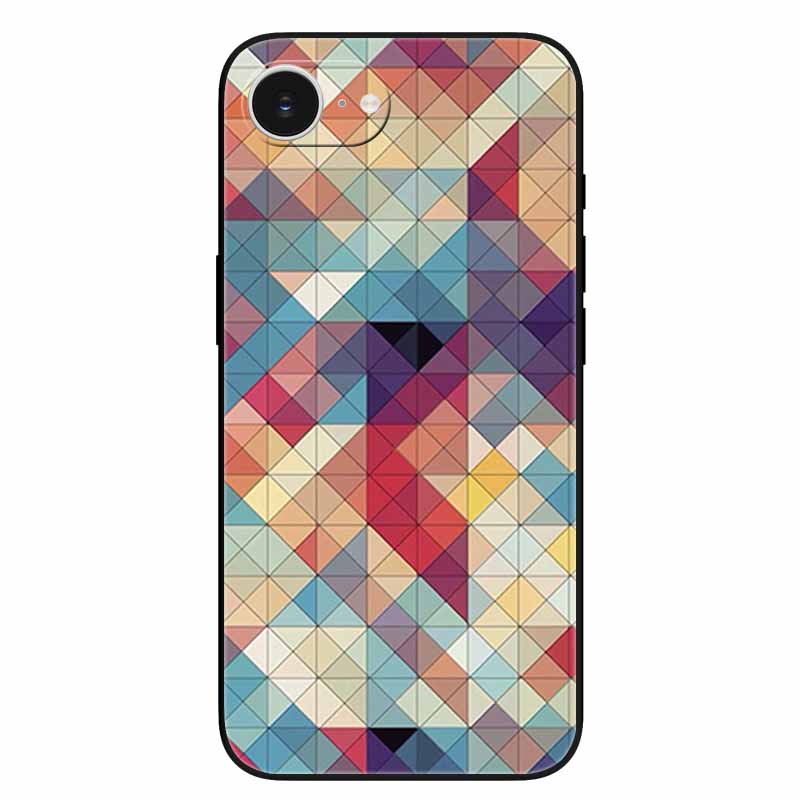 Schwarze Handyhülle Cover für Apple iPhone 16e Hüllen Gedruckte TPU Weiche Stoßfängerhülle für iPhone16e 16e 2025 Schutz Silikonhüllen