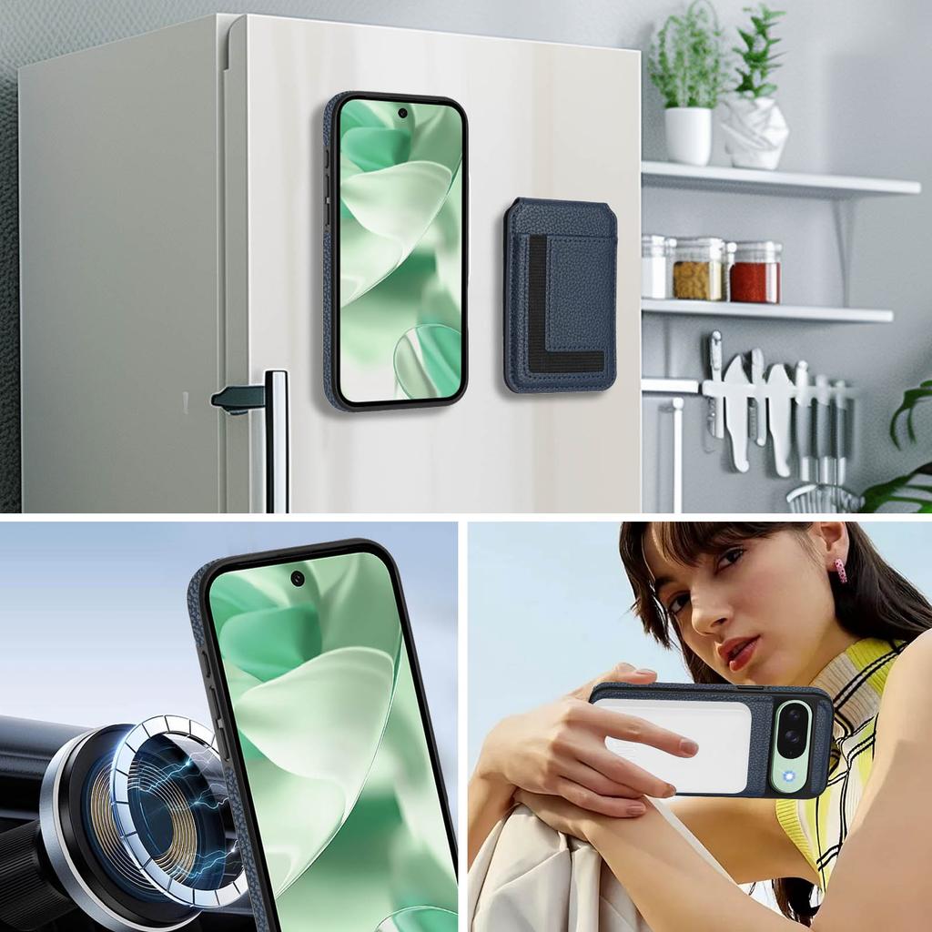 Wallet Case for Google Pixel 8 Pro Premium Leather Case Back Cover Magnetic Detachable with Trifold Wallet Card Holder Pocket for Google Pixel 9 Pro