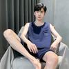 Men's Summer Thin Section Homewear Suit Teen Round Neck Sleeveless Top + Shorts Two-piece Set