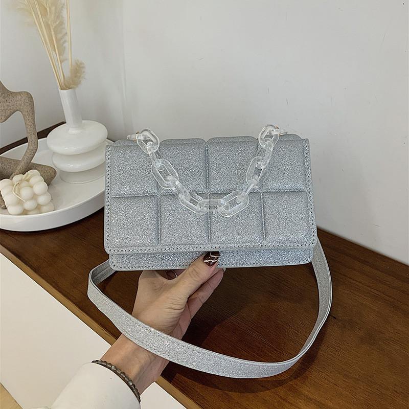 Stylish Chain Minimalist Square Bag 2023 Summer New Casual Commuter Shoulder Bag Trendy Popular Handbag