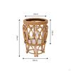 Rattan Plantenstandaard met Poten Houtnerf Kleur Lichtgewicht Gevlochten Mand