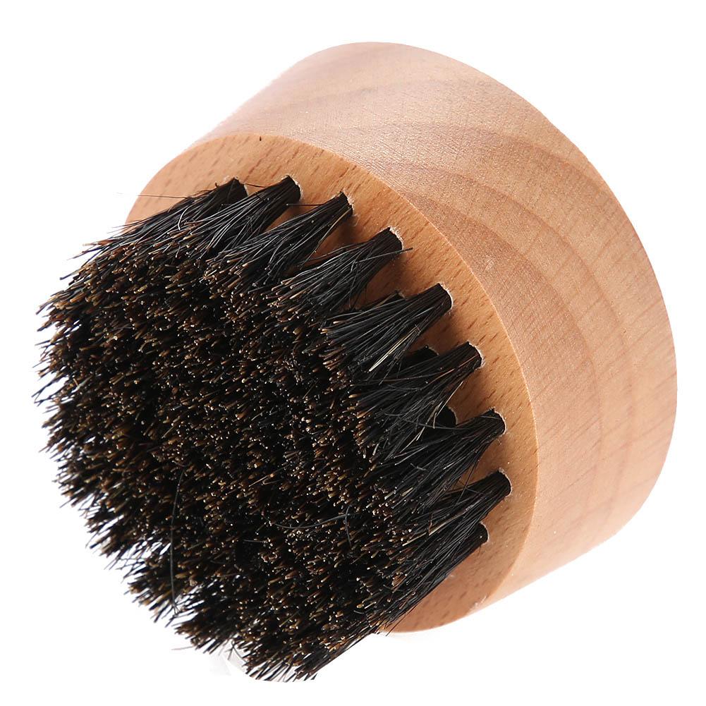 Men Natural Faux Boar Hair Wood Handle Beard Cleaning Shaving Shaping Brush (Beech)
