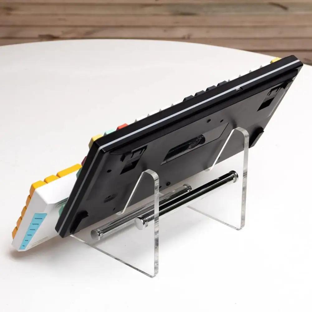 2 Tiers Keyboard Display Holder Transparent Acrylic Keyboard Stand Computer Mechanical Keyboard Rack Storage Detachable Holder