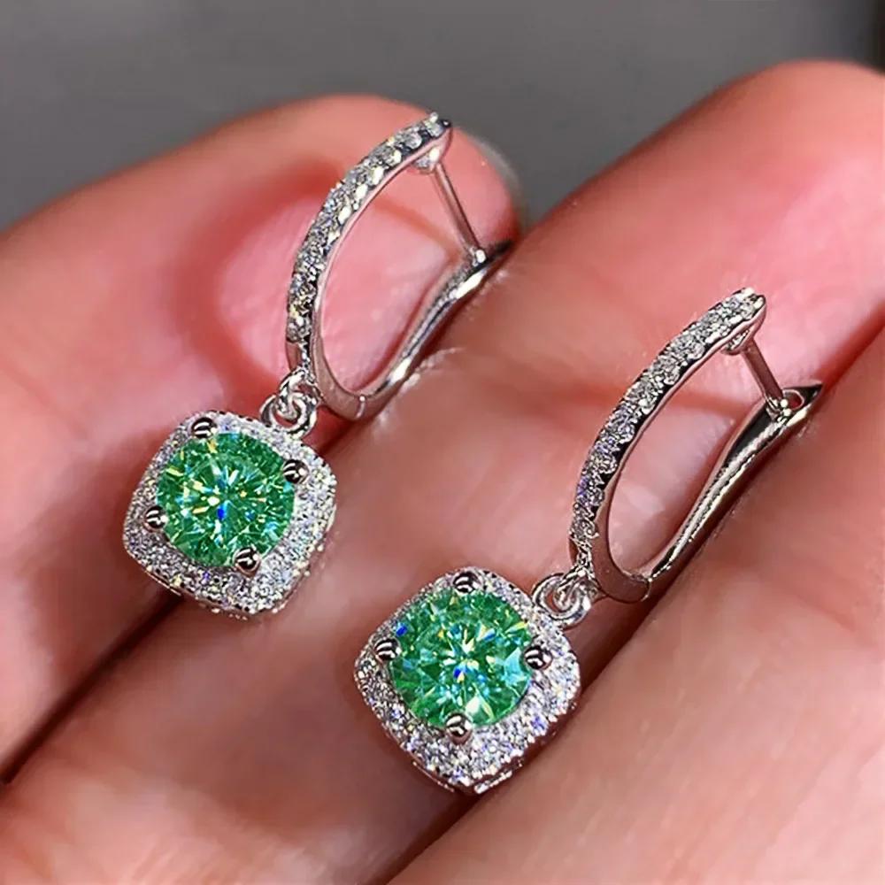 Engagement Mid Length Pendant Earrings Jewelry Elegant Shiny Mosan Diamond Beautiful Gift Milan Girl Fashion Accessories