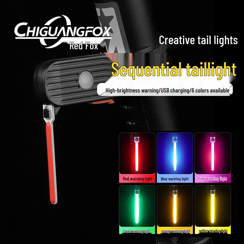 Lumină LED Reîncărcabilă USB pentru Ciclism Nocturn - Prindere cu Curea și Navigare Fluantă