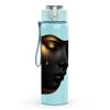 1PC Dark Woman Face Sculpture Print 750ml Color Plastic Sports Water Bottle Leakproof Flip Straw Lid Suitable for Sports Office Home Use