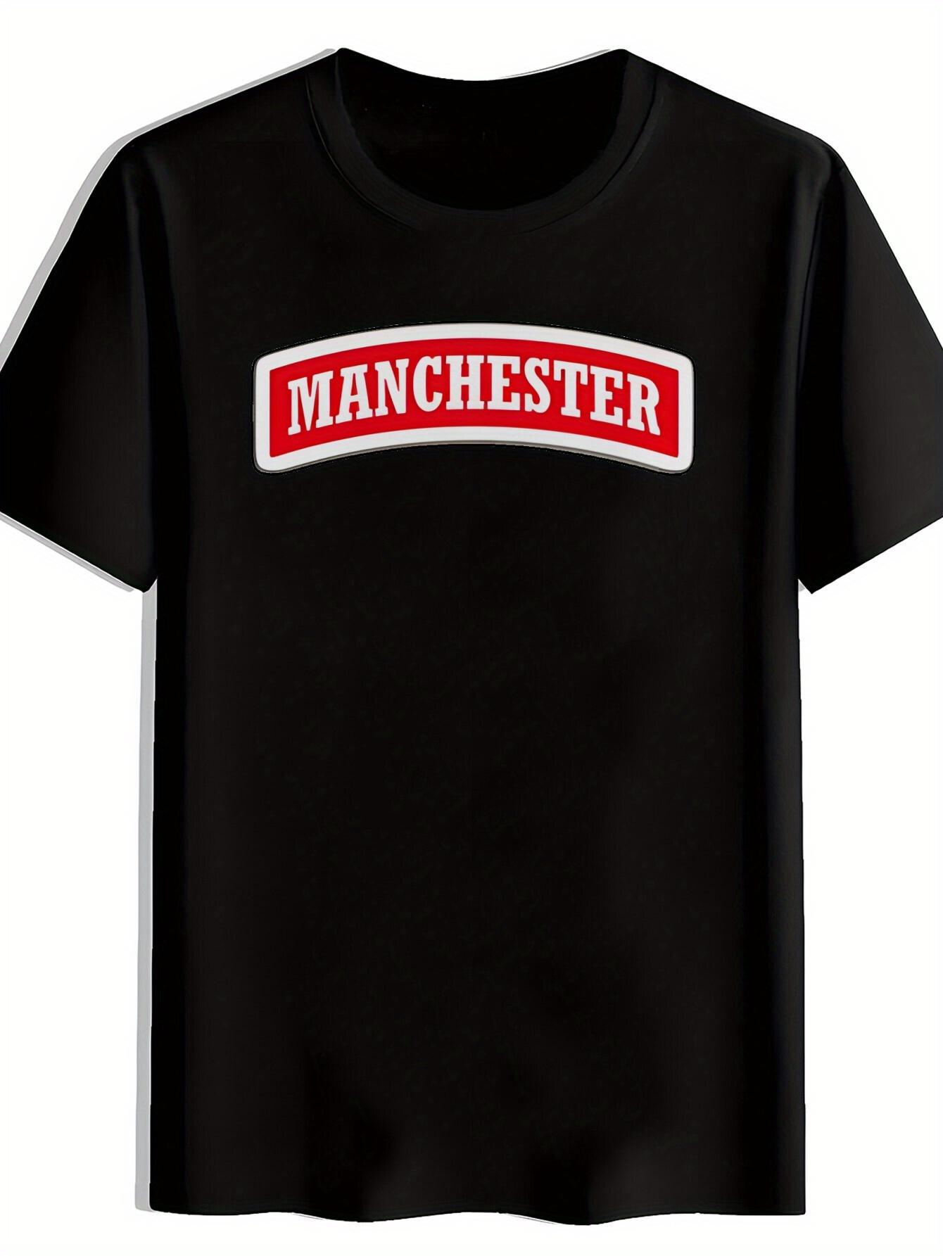 T-shirt Black Manchester Graphic - Casual Crew Neck XXXL