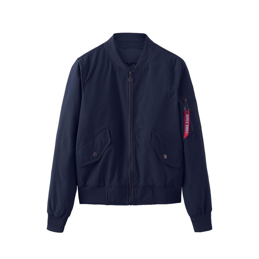 

Pilot Jacket Women Baseball Jacket Autumn Flight Suit Long Sleeve Cotton Jacket Women XXL темно-синього кольору