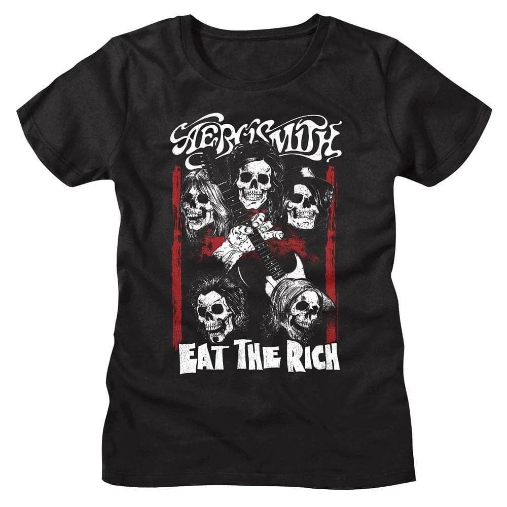 Aerosmith Eat the Rich Skulls Women s T Shirt XXXXL