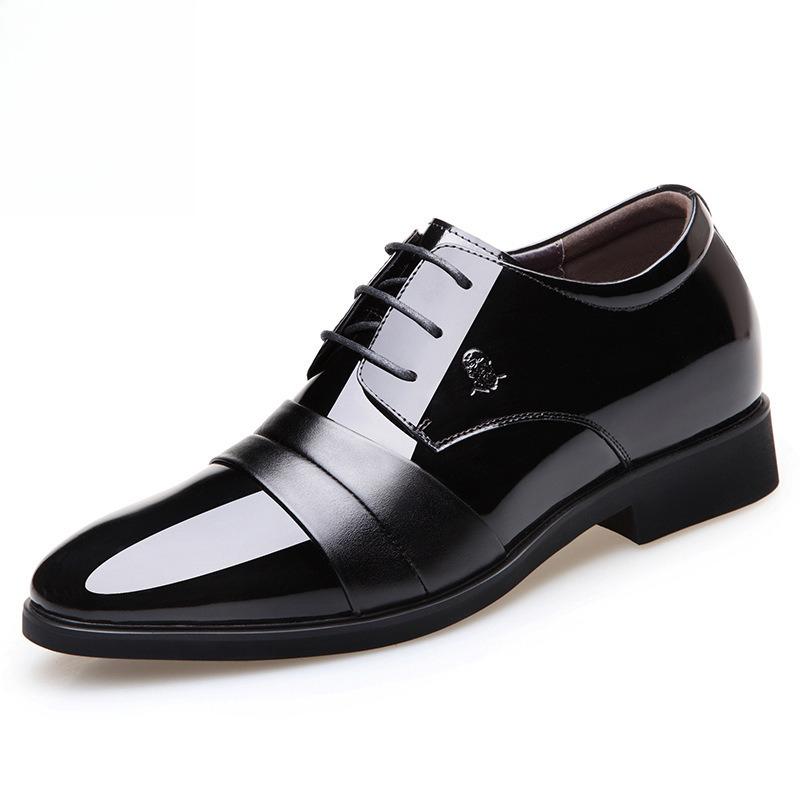 

Кожаные туфли «Голова старика» с увеличением высоты на 6 см, формальная обувь из велюровой лакированной кожи, свадебная, деловая, лакированная обувь 42