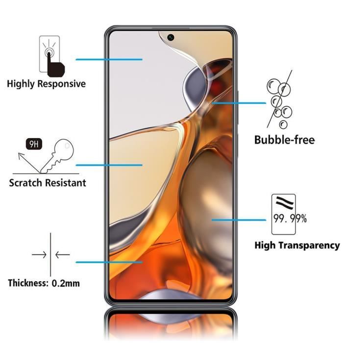 Schutzfolie - VCOMP - Xiaomi 11T/11T Pro - Gehärtetes Glas - 6,67 Zoll - Kratzfest
