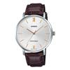 Quartz Men's Watch MTP-VT01L-7B2 Silver with Brown Leather Band