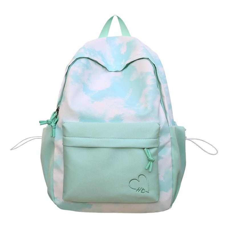 Autumn and Winter High-Value Fresh Color-Block Cloud Backpack for Girls and Boys, Casual Double-Shoulder Bag for Primary and Secondary School