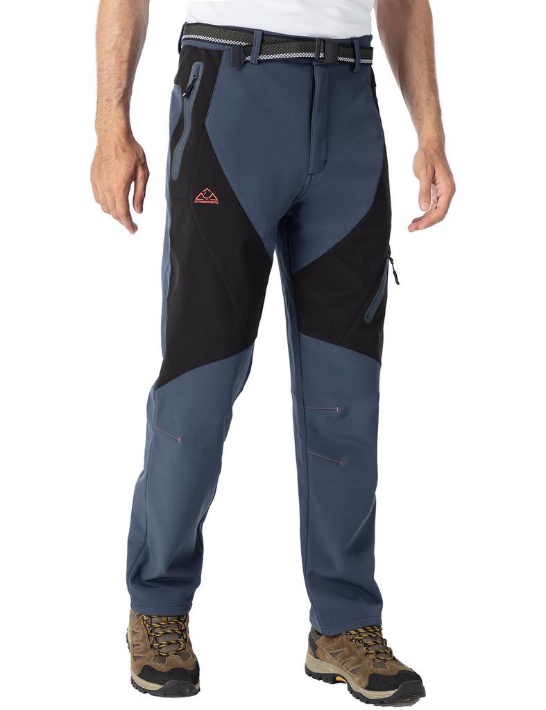 Gopuune Hiking Outdoor Climbing Pants for Cold and Abrasion Resistance for Fall and Winter Size Men's Fleece-Lined Pants, Windproof, Water-Repellent,