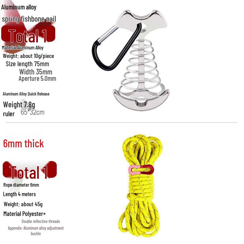 Outdoor Camping Tent Deck Fish Bone Stake Set