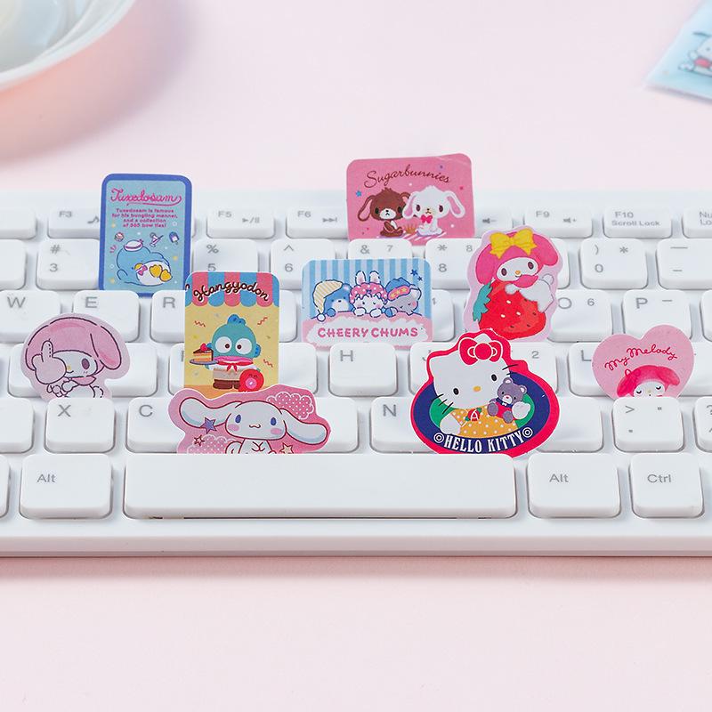 Sanrio Cartoon Paper Stickers: DIY Journal Decoration Pack with PVC Bag