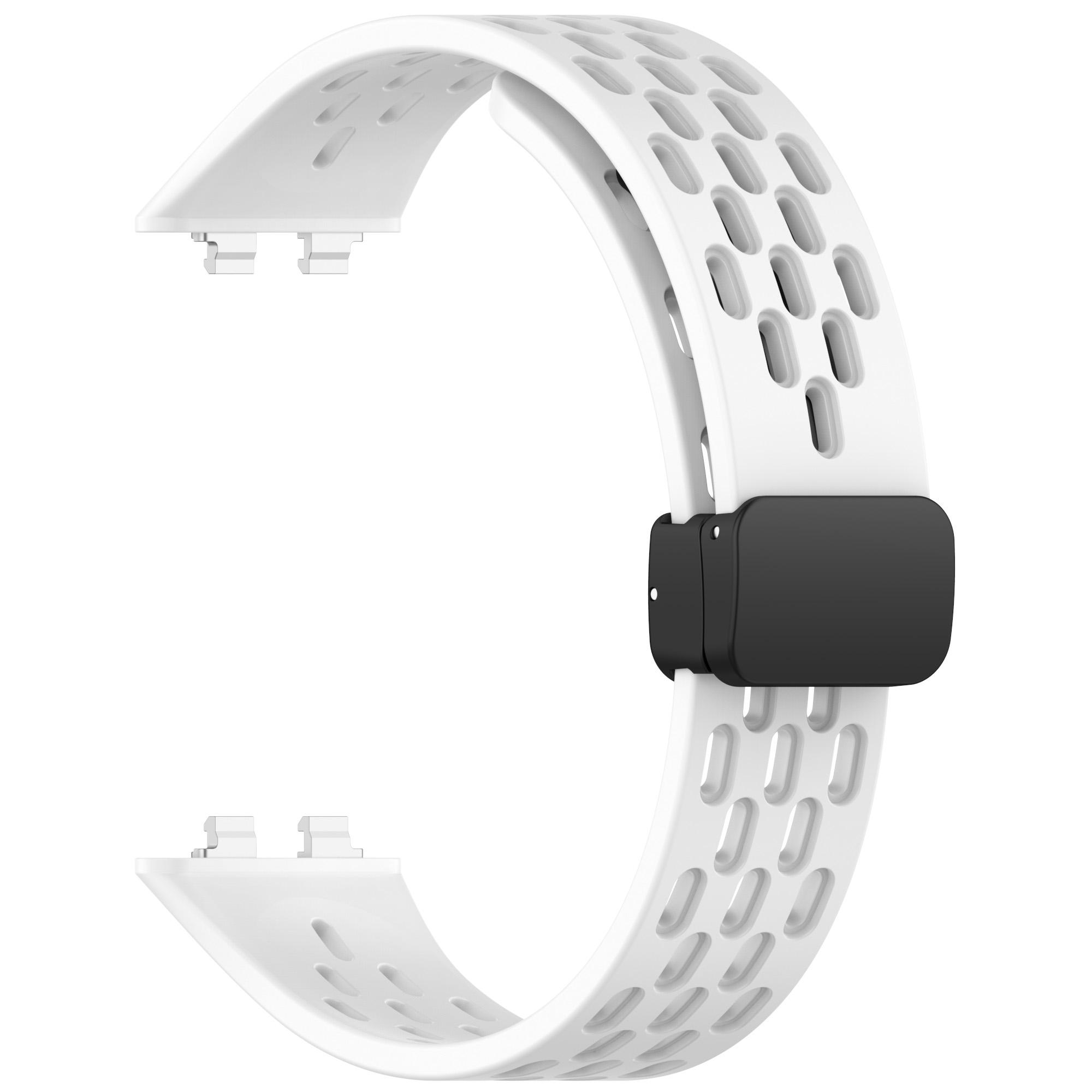 

Силиконовый магнитный ремешок для Huawei Band 11 Pro, спортивный дышащий ремешок для часов Huawei Smart Band 11/11 Pro NFC, мягкий ремешок, спортивный браслет-петля Huawei Band 11 белый